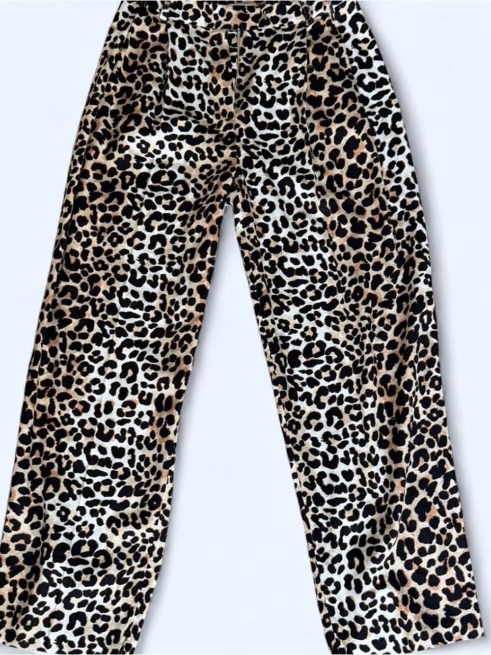 Top Shop Leopard Print Wide-Leg Pants - Neutral Animal Print